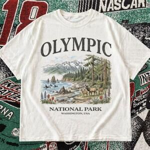 Olympic National Park Nature Graphic Tee White Unisex